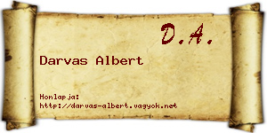Darvas Albert névjegykártya